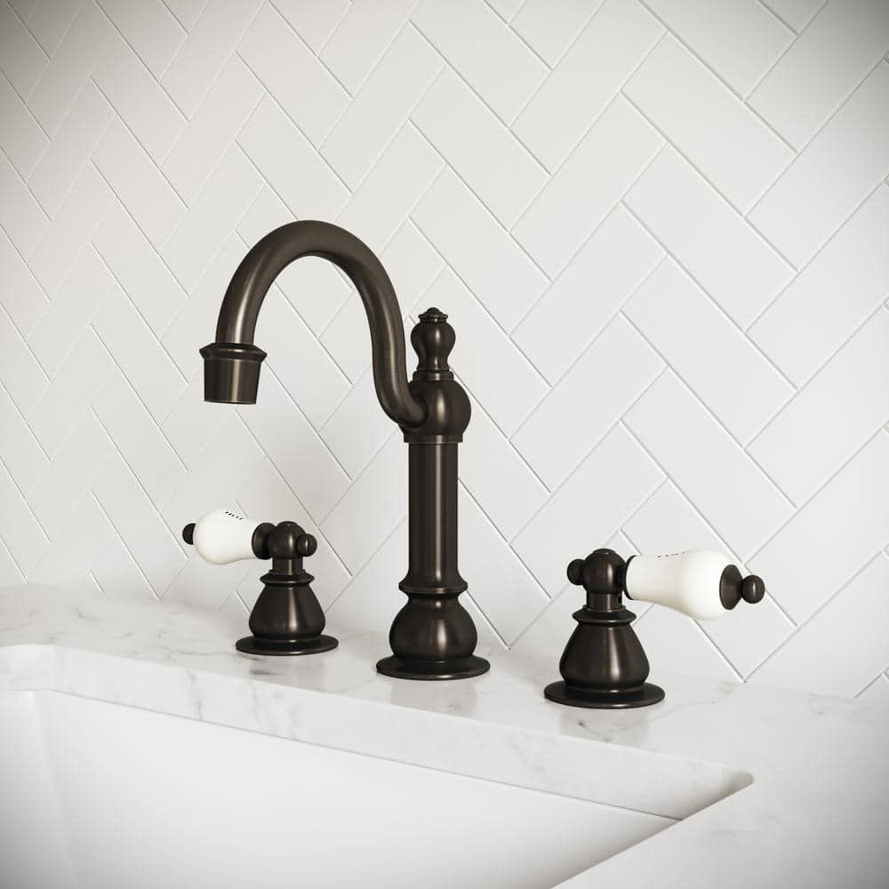 Water Creation F2-0012-03-CL American 20th Century Classic Widespread Lavatory F2-0012 Faucets - Brown & Oil-Rubbed Bronze