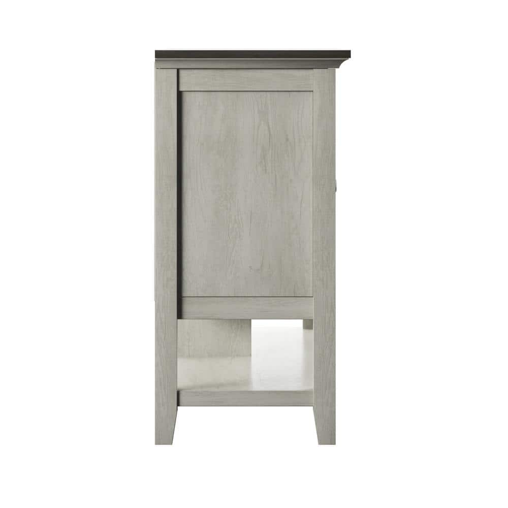 Twin Star Home TV Stand for TVs up to 60" with Windowpane Cabinet Doors