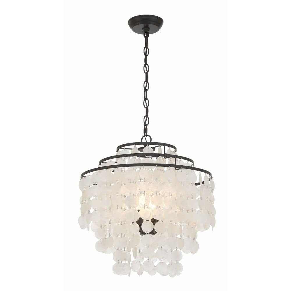 Mini Brielle Dark Bronze 4-Light Crystal Candle Chandelier