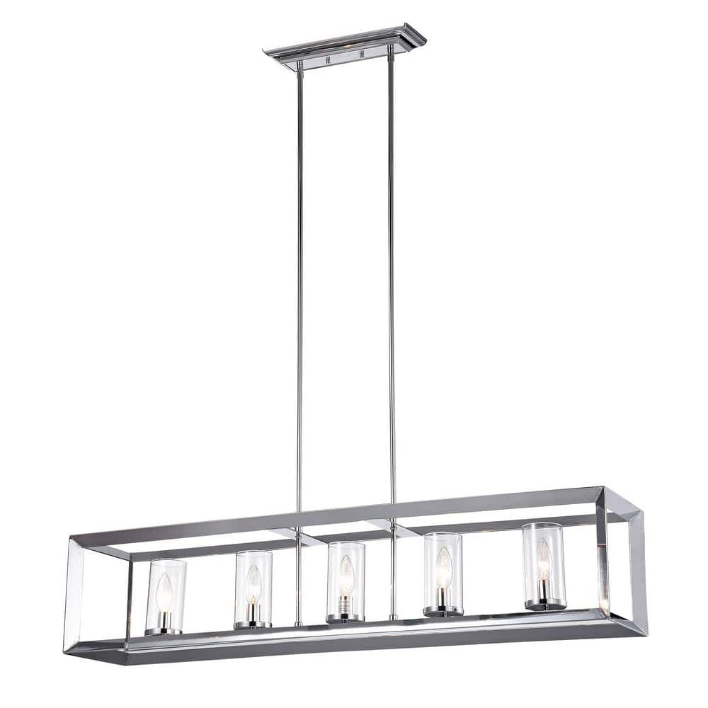 Warehouse of Tiffany Ciel 41-inch Chrome Finish 5-Light Chandelier