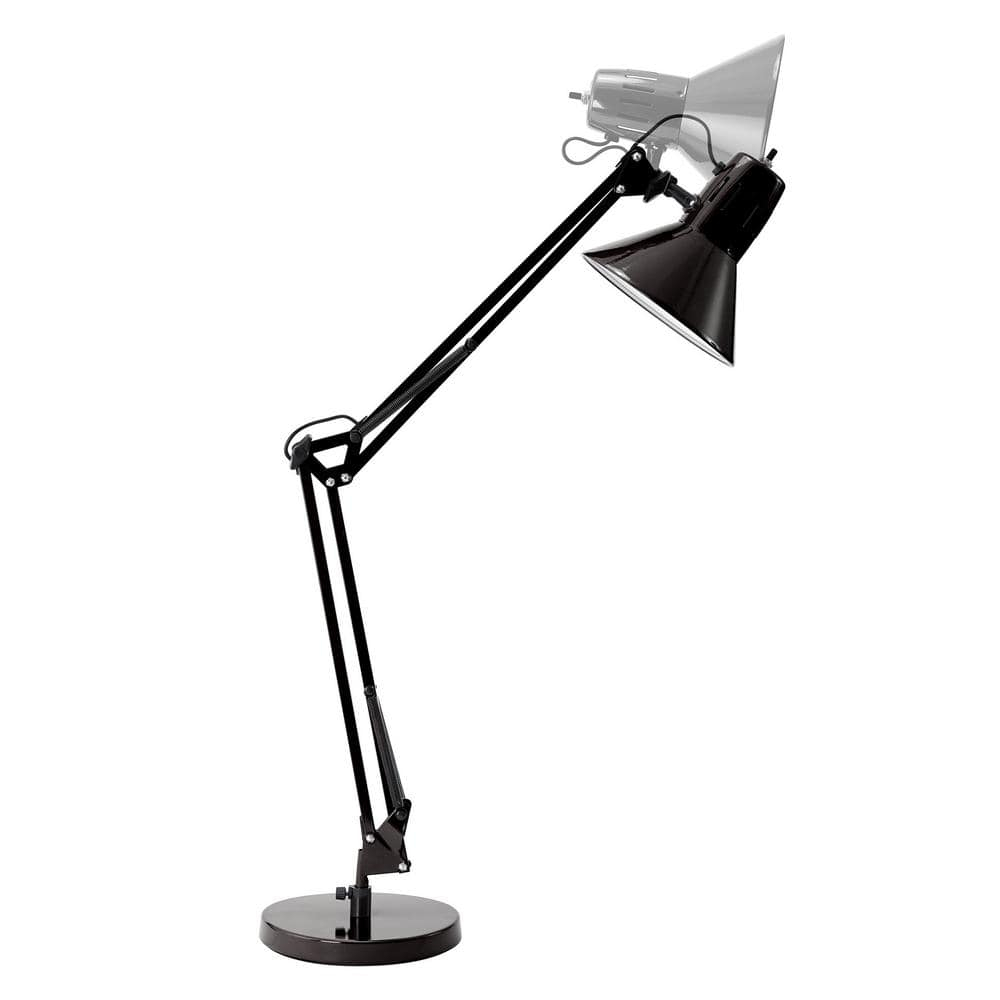 Adjustable Black Metal LED Desk Lamp with Swing Arm
