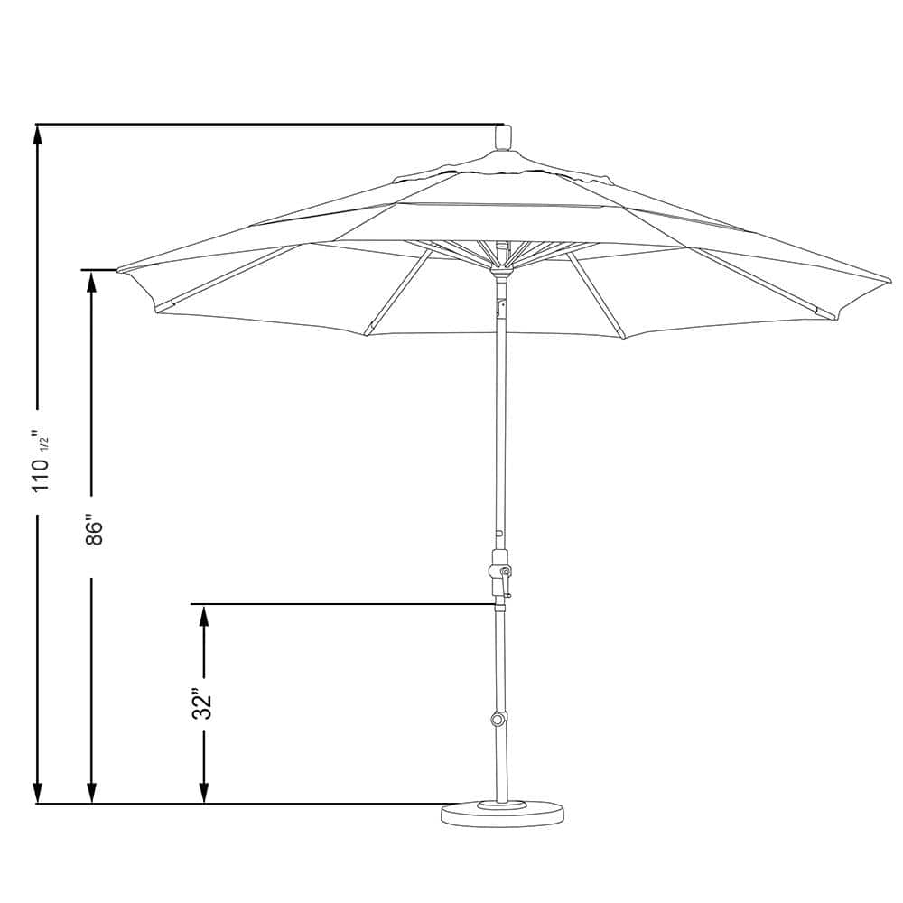 California Umbrella 11' Patio Umbrella in Granite