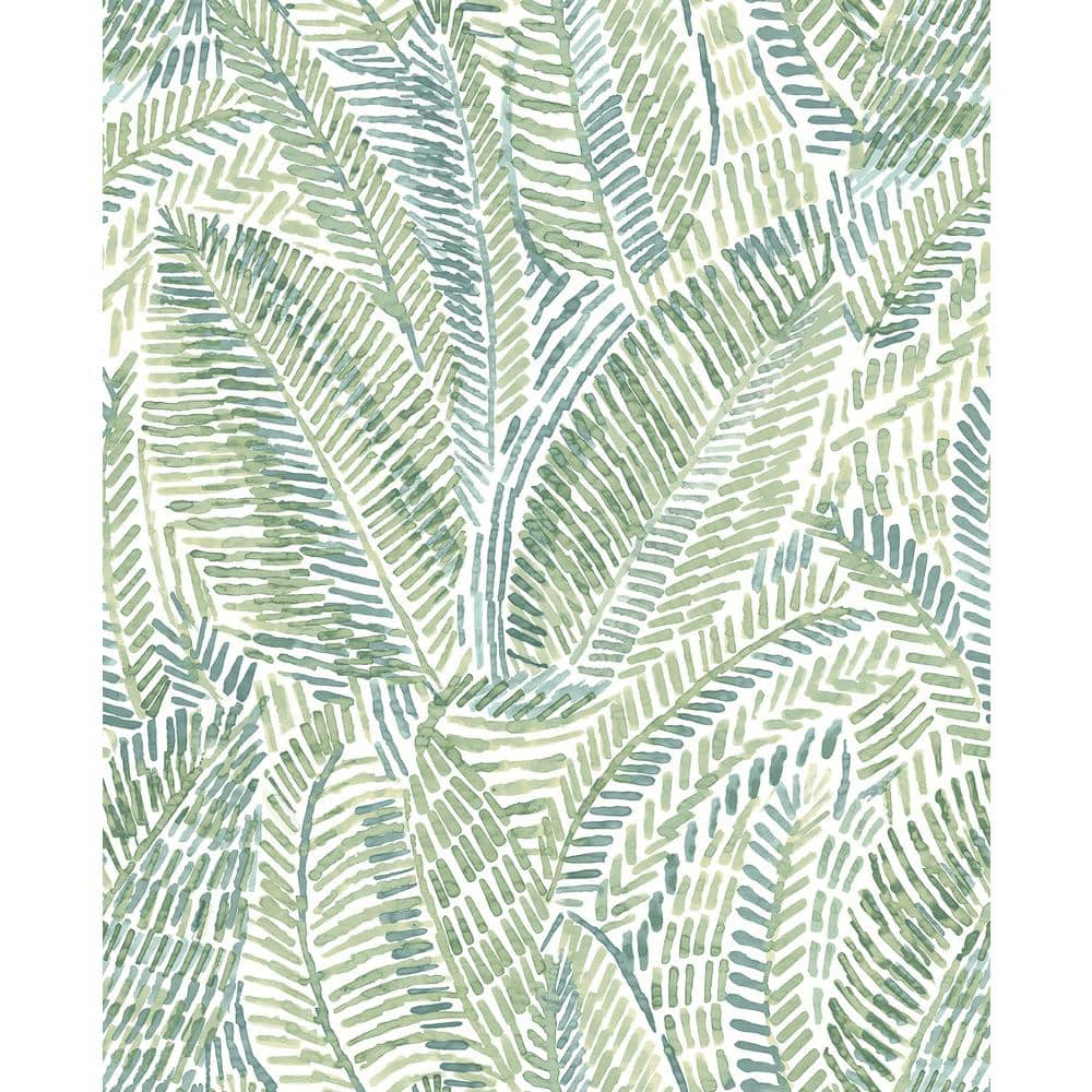 Fildia Green and Blue Botanical Non-Woven Wallpaper Roll