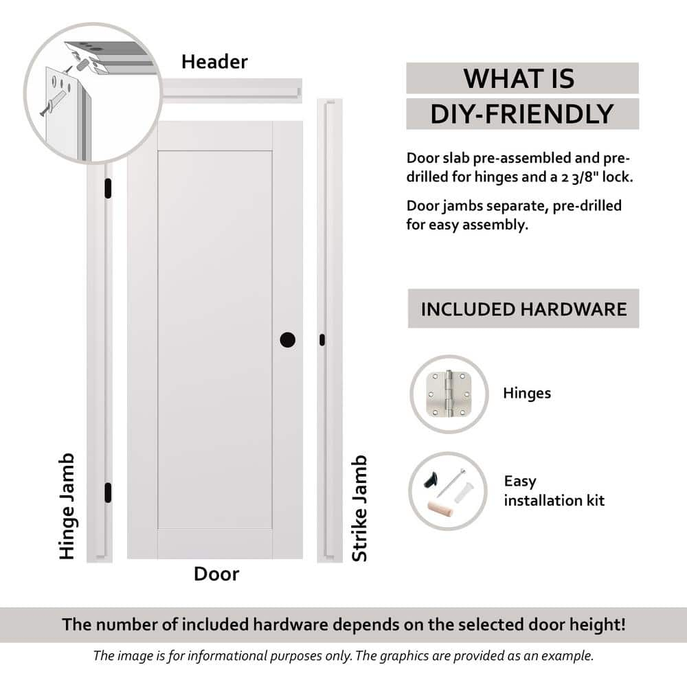 Belldinni Ermi DIY-FRIENDLY Paneled Manufactured Wood Prefinished Standard Door