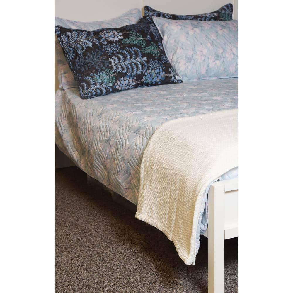 Marquis Soft Ivory Waffle Weave Twin Cotton Blanket