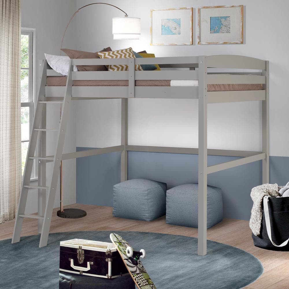 Camaflexi Tribeca Concord Full Size Loft Bed, Gray 100% Solid Wood