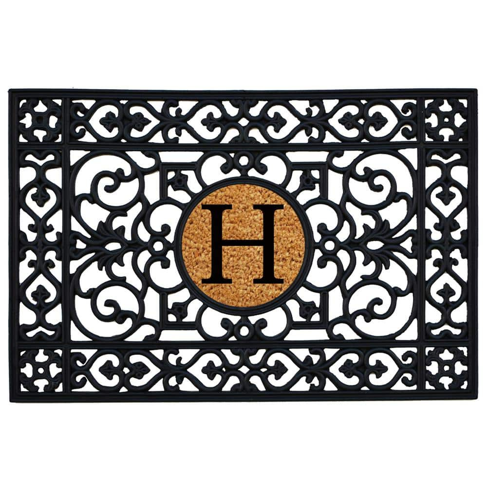 Calloway Mills Rubber Monogram Outdoor Doormat 2' x 3' (Letter H)