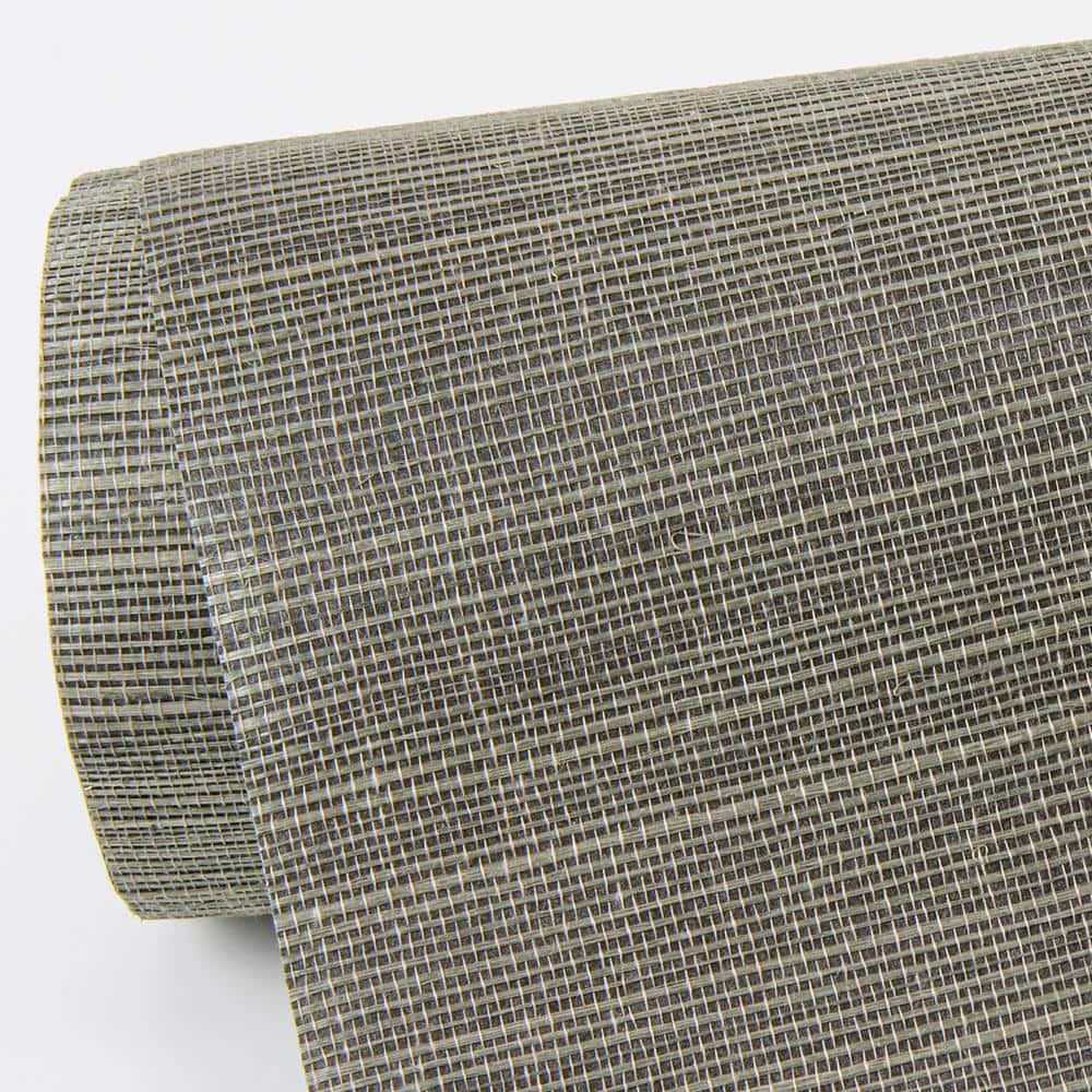 Caihon Dark Green Sisal Grasscloth Wallpaper Roll