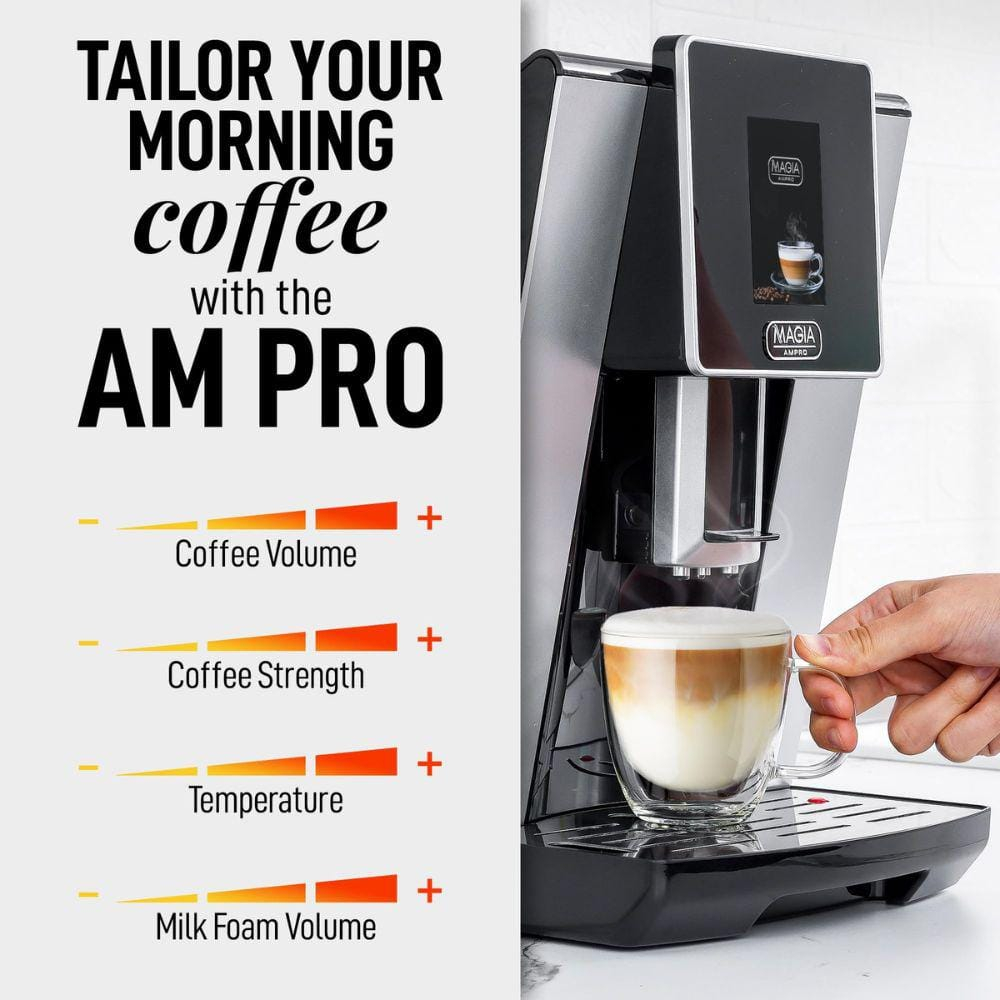 Magia AMPRO Automatic Espresso Machine with Grinder, Super Automatic Coffee Machine and Milk Frother by Zulay Kitchen