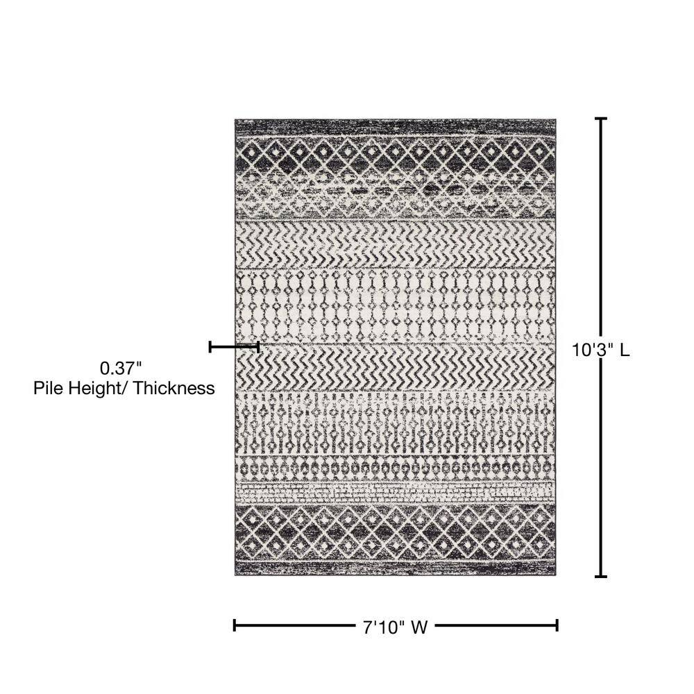 Livabliss Elaziz Global Area Rug,7'10" x 10'2",Black
