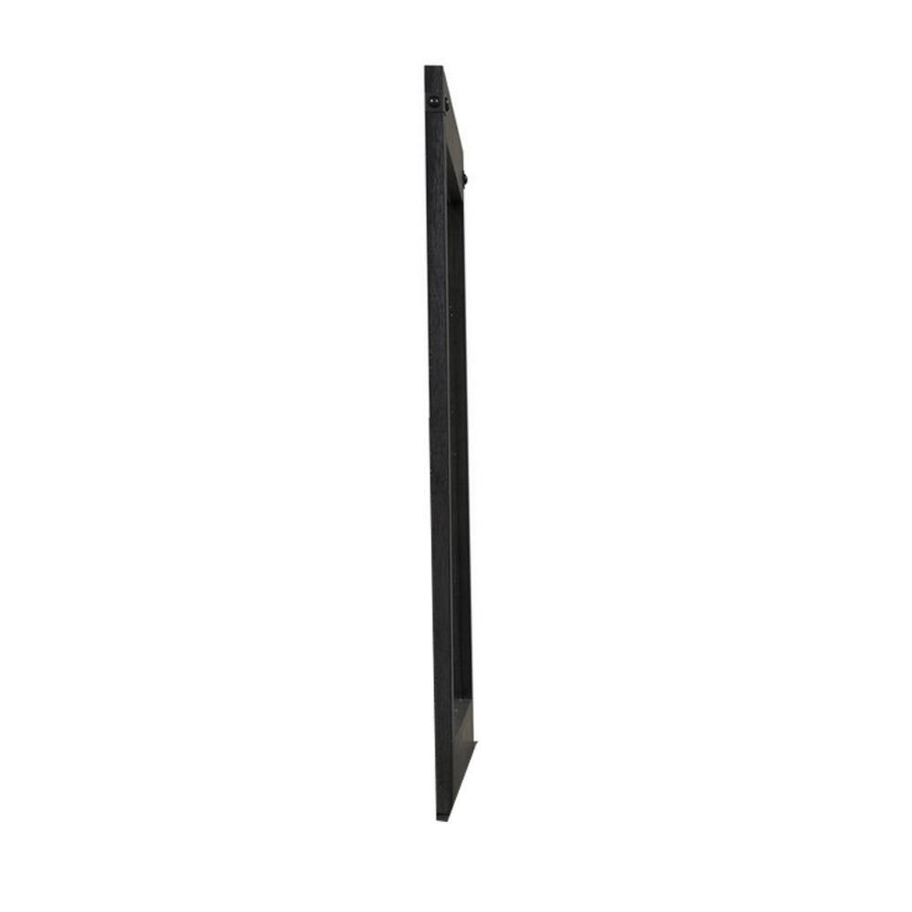 Benjara Galle 38 x 50 Dresser Mirror, Rectangular, Metal Accents, Dark Gray Wood