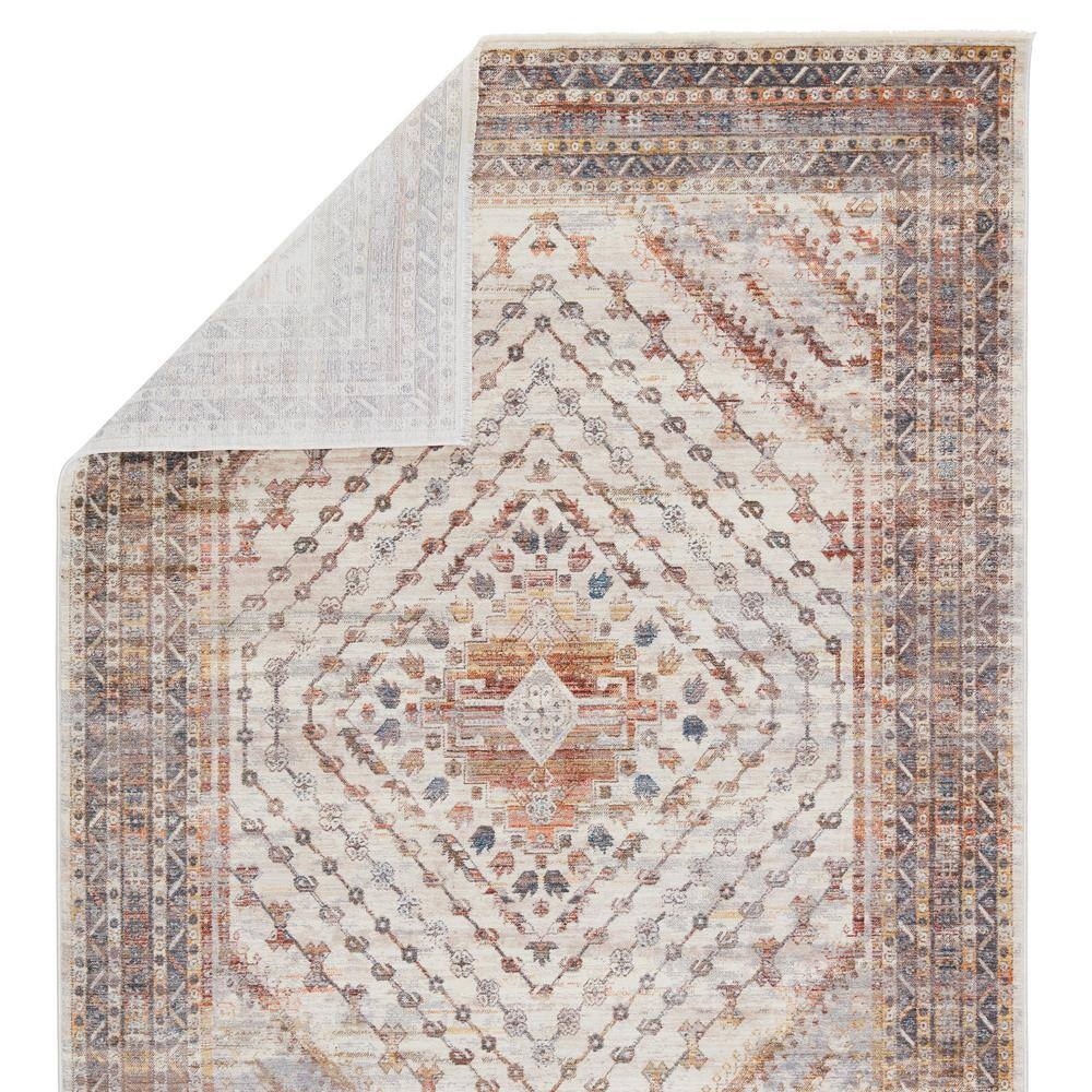 Terra Multicolor/Light Gray 3 ft. x 12 ft. Medallion Runner Rug