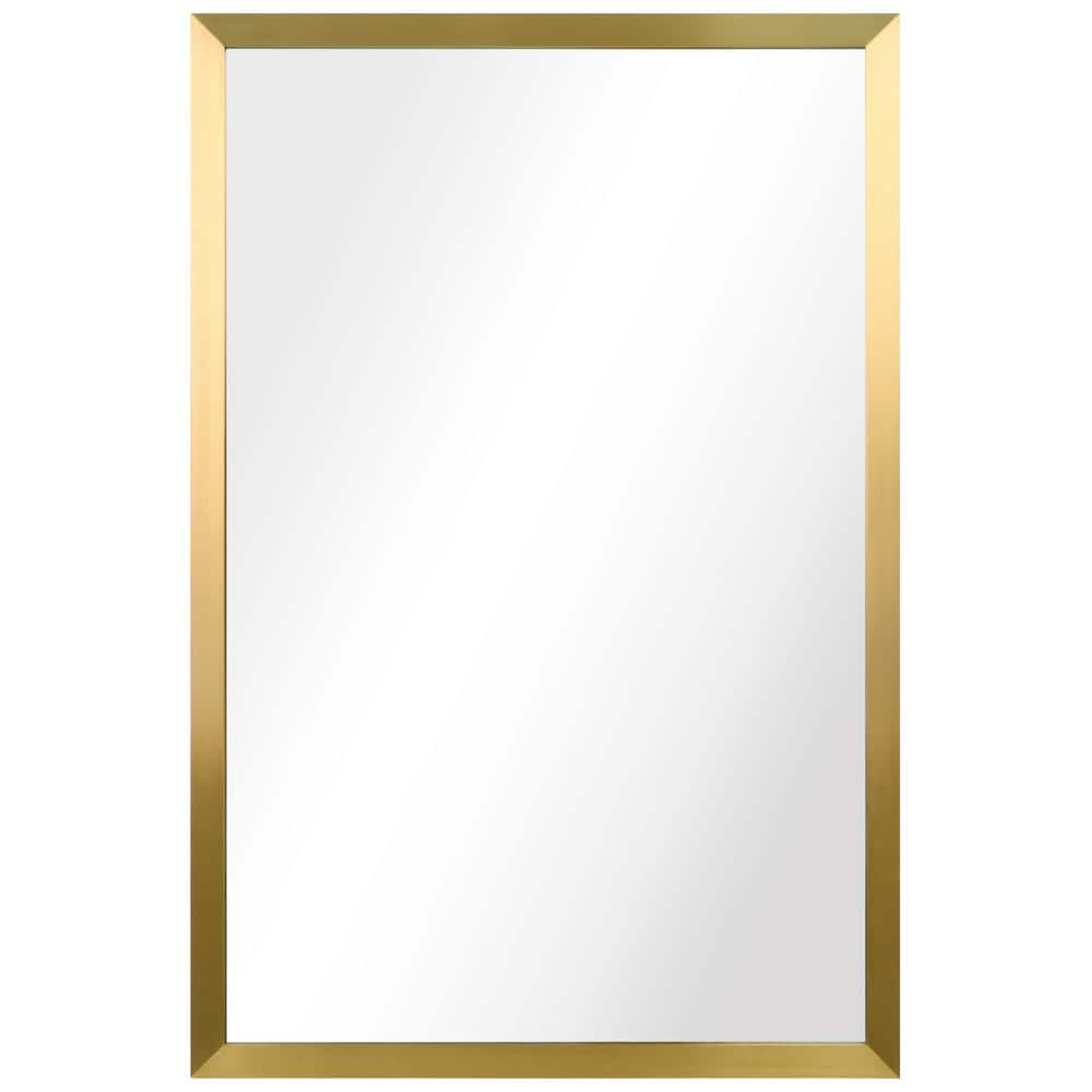 Empire Art Direct PSM-60106-2030 Contempo Brushed Stainless Steel Gold rectangular Wall Mirror