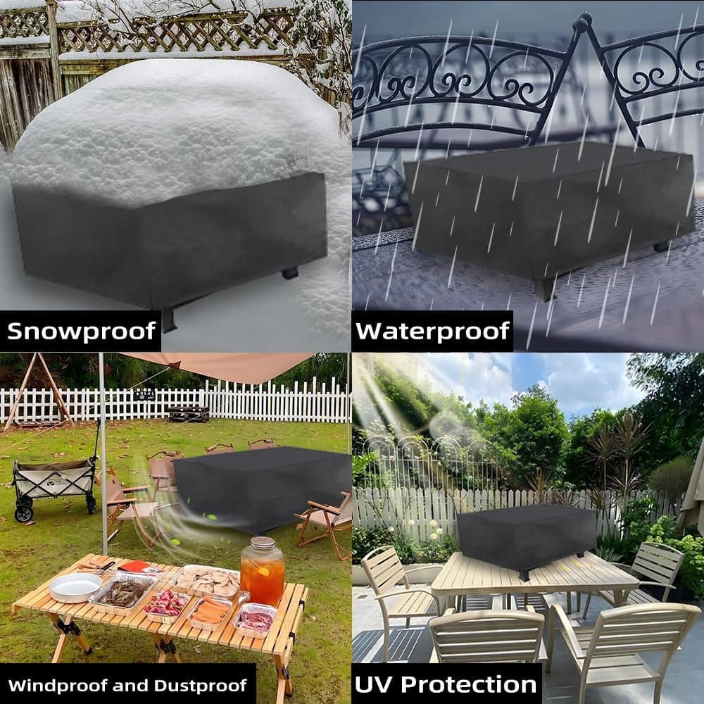 Shatex 30 in. Black Durable Weather-Resistant Square Fire Pit Cover