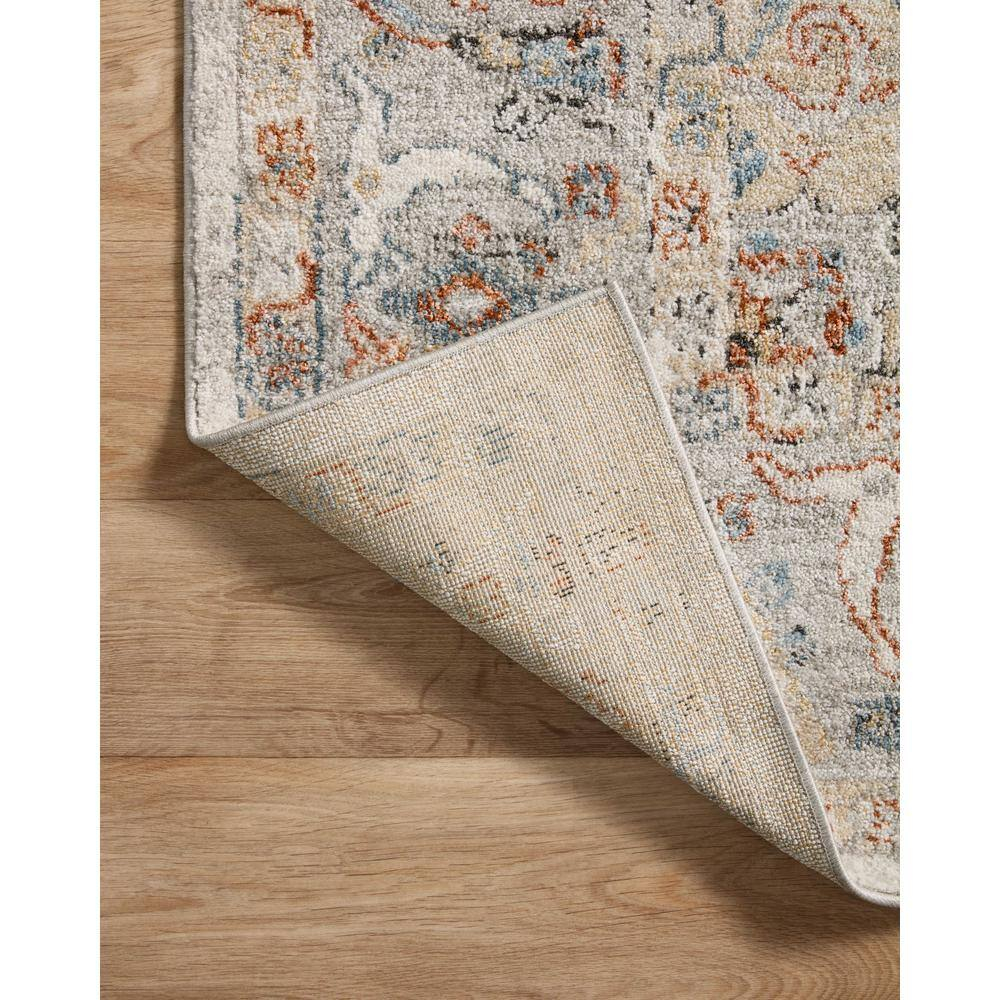 Ivory and Multi Polyester Round 5'-3" Area Rug