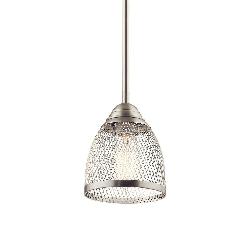 1 Light Mini Pendant 7.75 Inches Tall By 6 Inches Wide-Brushed Nickel Finish Kichler Lighting 52272Ni
