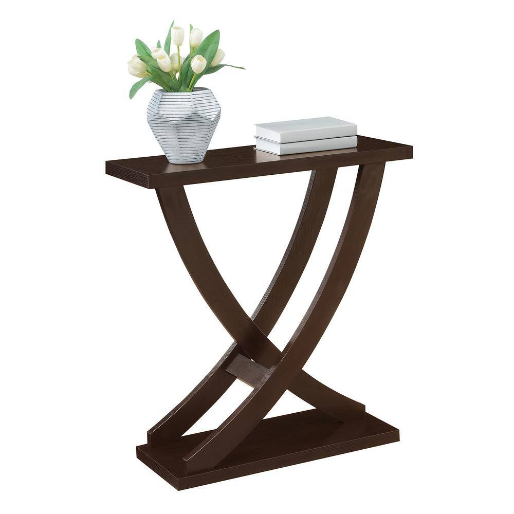 Convenience Concepts Newport Cross Step Console Table, Espresso
