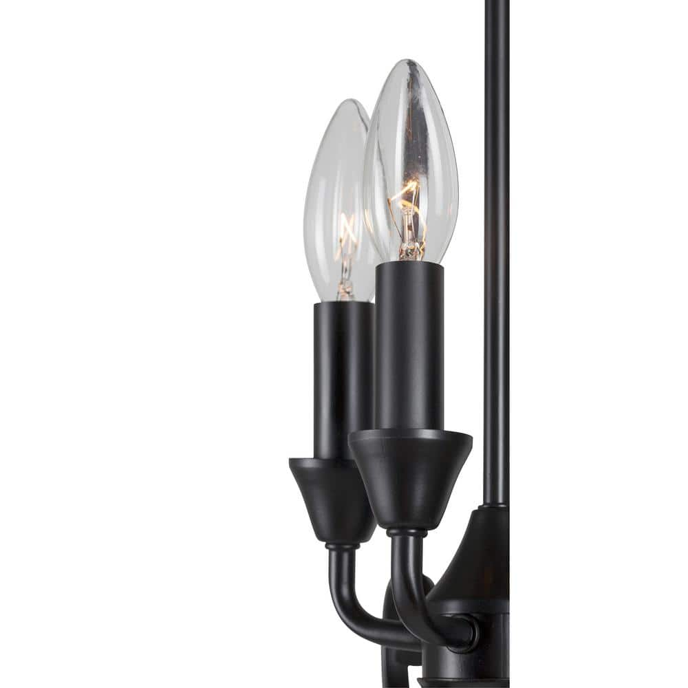 Forte Lighting 7000-04 Ione 4 Light 12" Wide Pillar Candle Pendant - Black