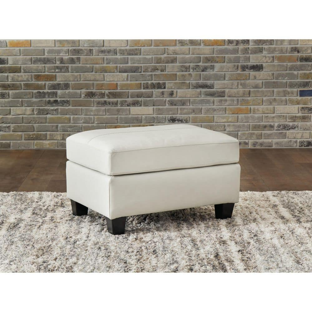 Signature Design by Ashley Contemporary Genoa Ottoman Leather Coconut