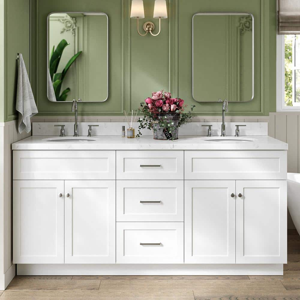 Ariel F072dcqovo Hamlet 72" Free Standing Double Basin Vanity Set - White