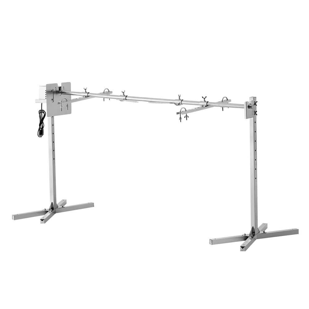 Electric BBQ Rotisserie Grill Kit, 132 lbs. Capacity, 56 in., 52W Motor, Stainless Steel, Spit Rod for Pig, Lamb