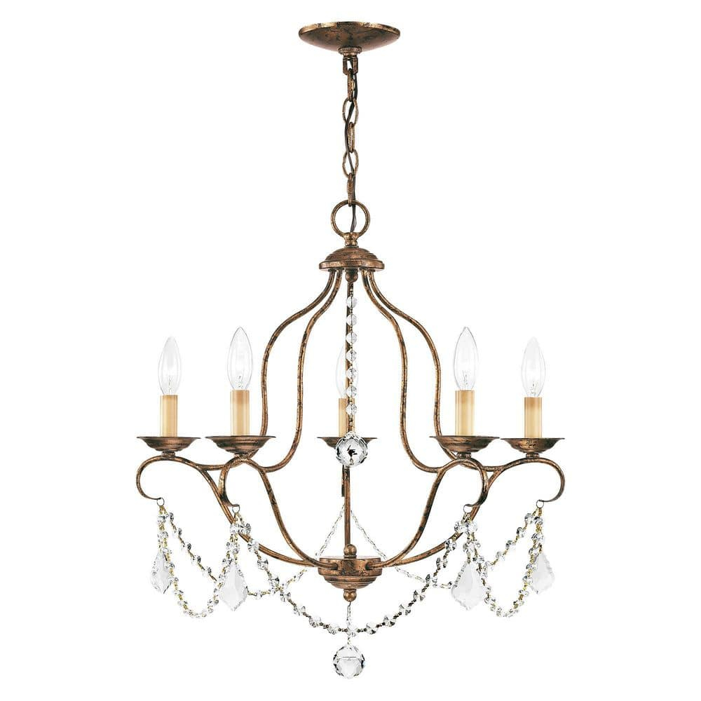 Livex Lighting Chesterfield 5 - Light Chandelier in  Hand Applied Venetian Golden Bronze