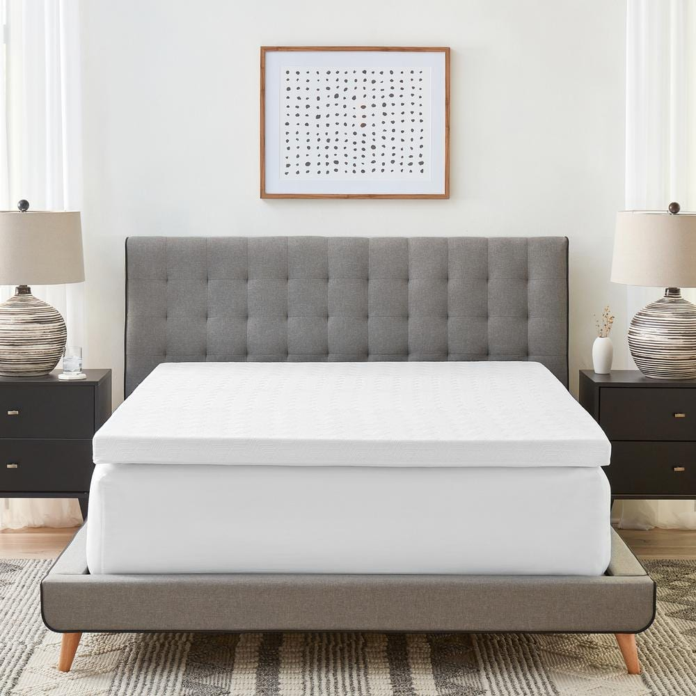 Bodipedic Essentials 3-Inch Gel Memory Foam Mattress Topper with Cooling Cover, California King