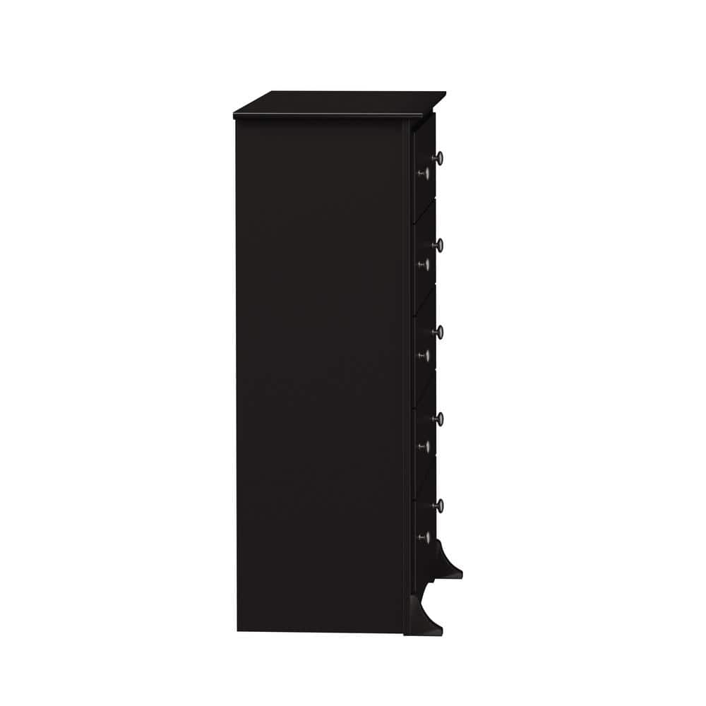 Prepac Sonoma Superior 5-Drawer Chest for Bedroom - Spacious and Stylish Chest of Drawers, Measuring 17.75"D x 31.5"W x 44.75"H, In Black Finish