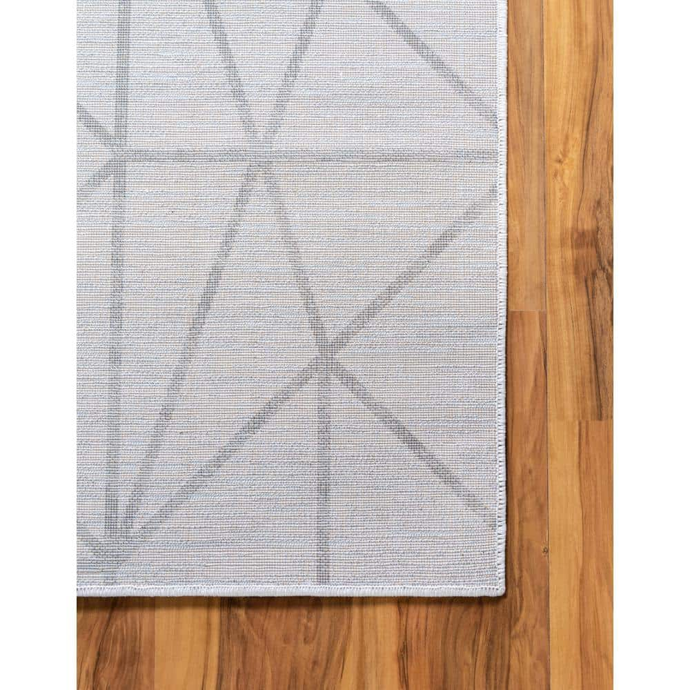 Matrix Trellis Geometric White 7 ft. x 10 ft. Area Rug