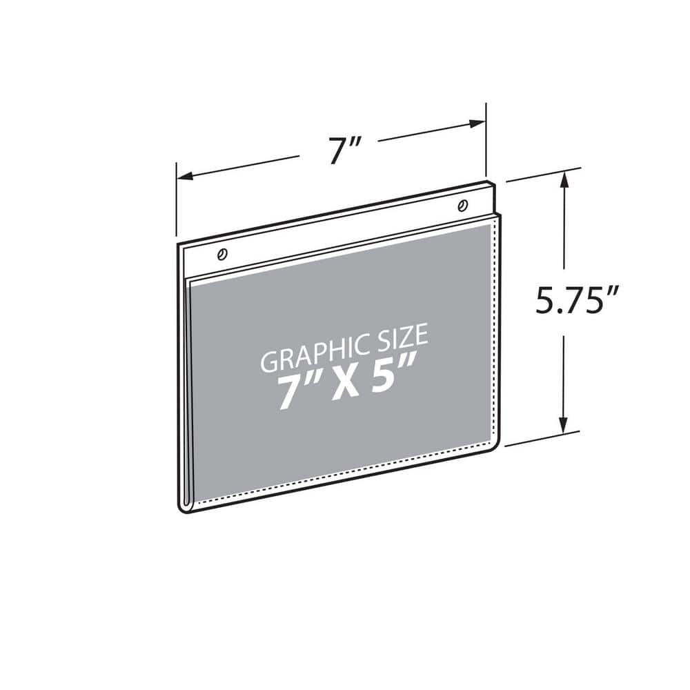 Azar Displays Clear Acrylic Wall Hanging Frame 7" Wide x 5'' High - Horizontal/Landscape, 10-Pack (Set of 10)