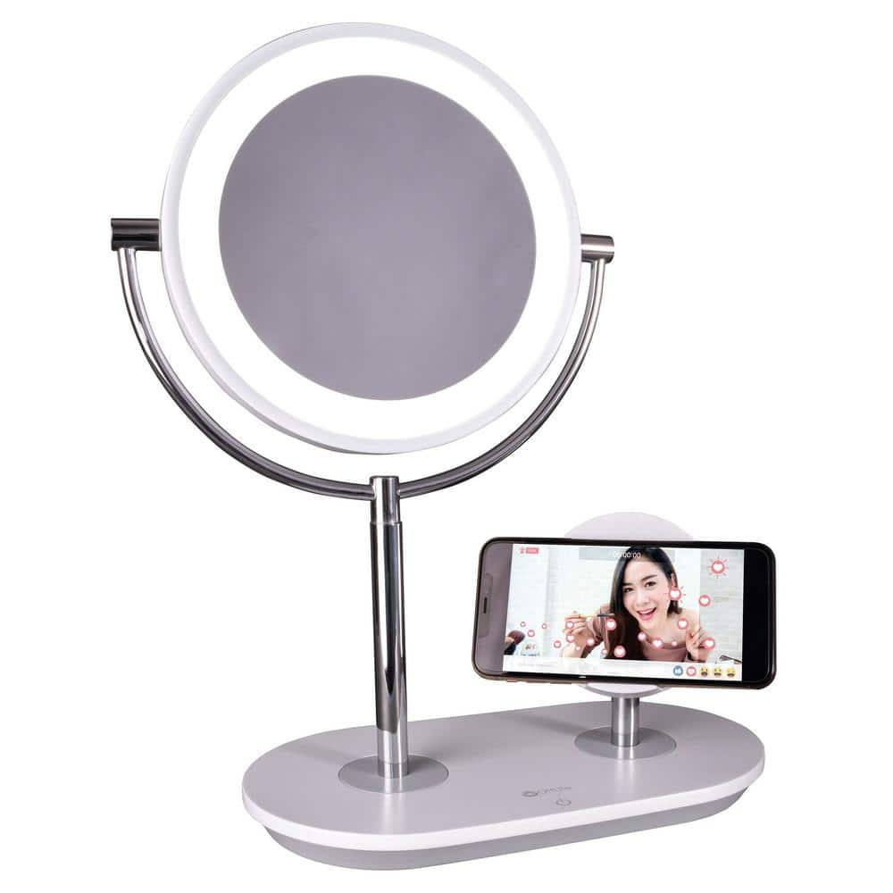 ClearSun LED Countertop Makeup Mirror with Wireless Charging