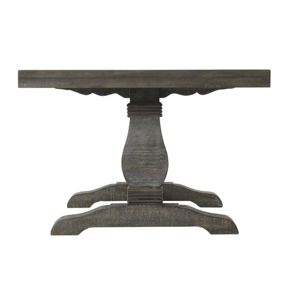 Martin Svensson Home Napa Pedestal Solid Wood Coffee Table, Grey