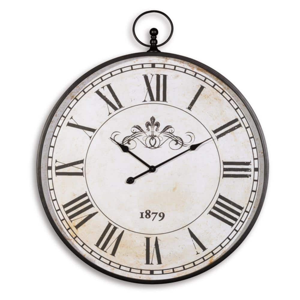 Signature Design by Ashley Traditional Augustina Wall Clock  Antique Black