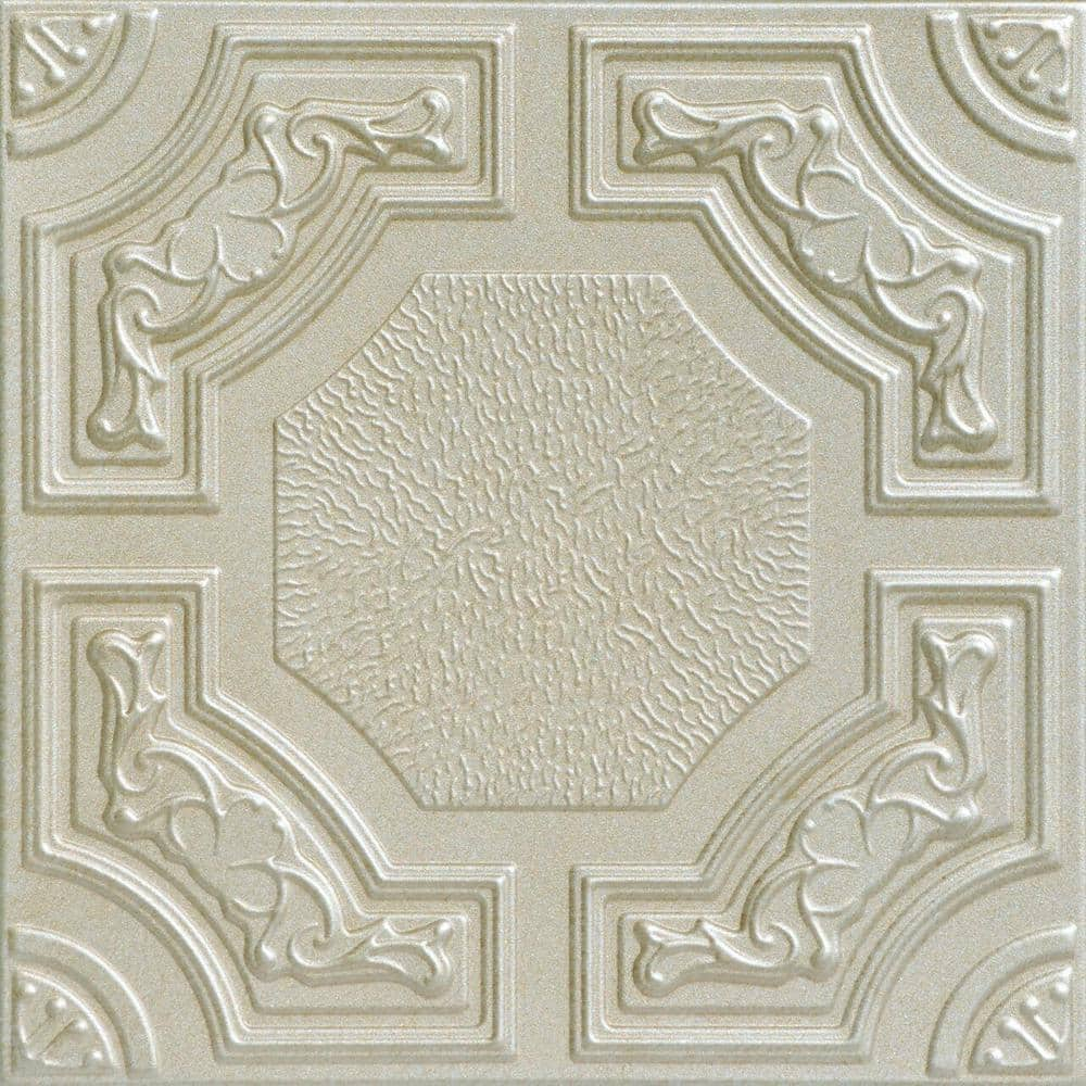 Evergreen 1.6 ft. x 1.6 ft. Polystyrene Glue-up Ceiling Tile