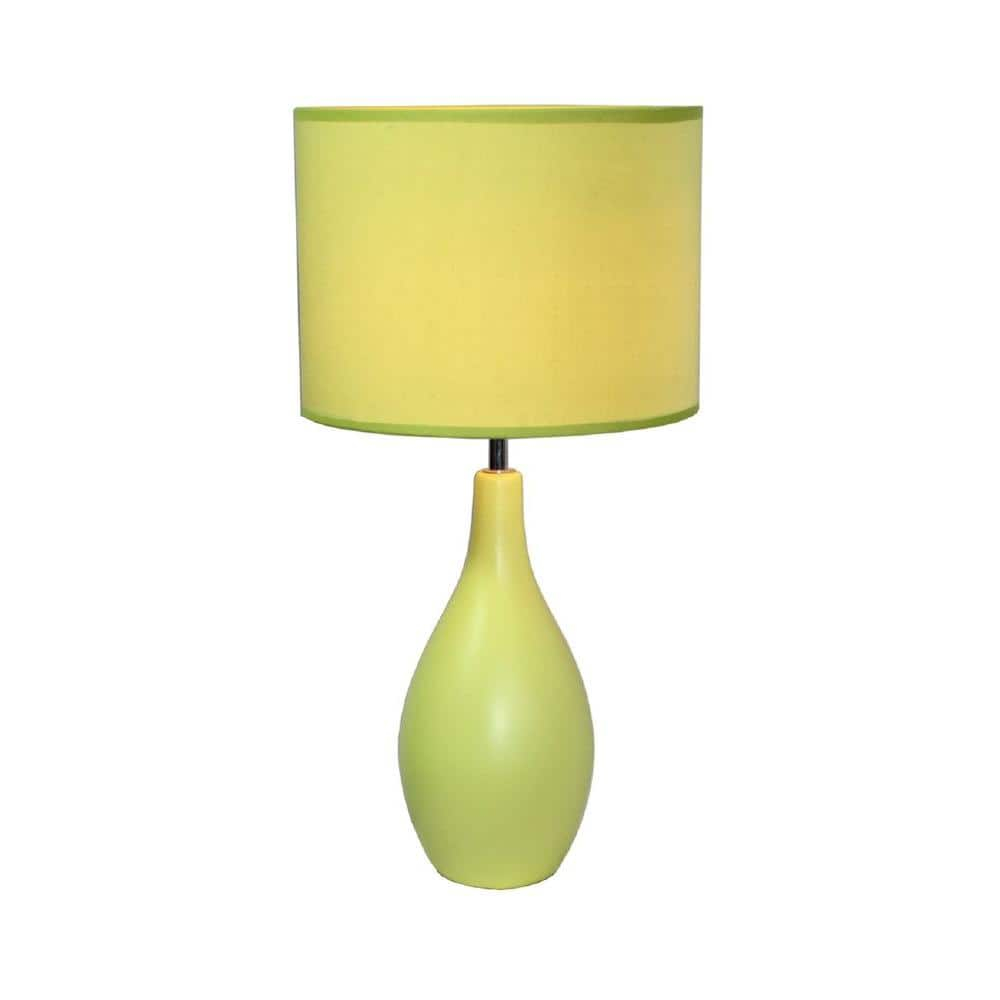 Simple Designs Oval Bowling Pin Base Ceramic Table Lamp