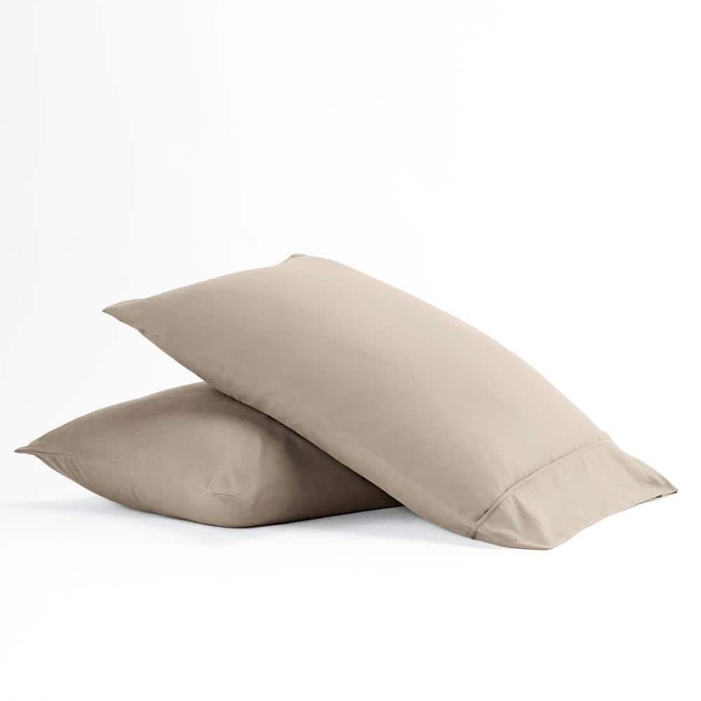 Ienjoy Home 2 -Pack Home Taupe Standard Microfiber Pillow Case