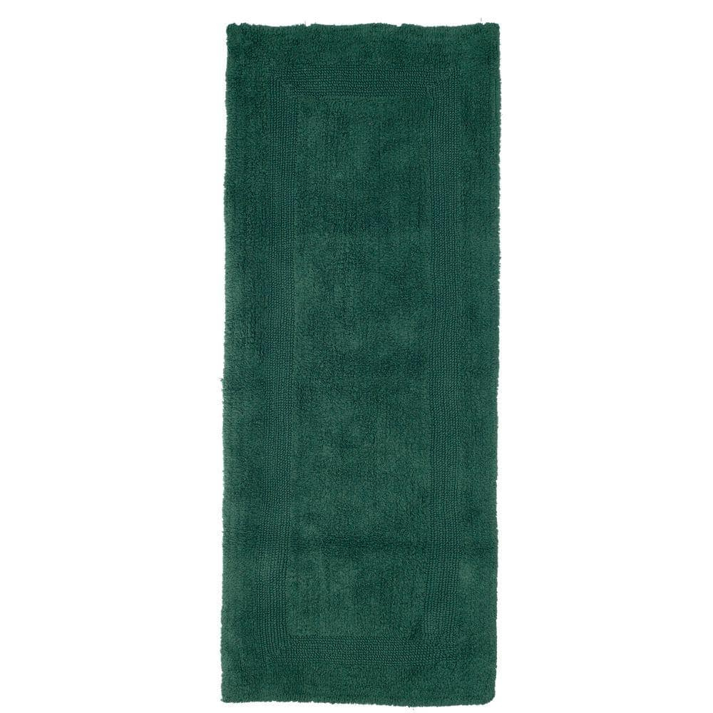 Bath Mat - 60x24-Inch Plush Cotton Bathroom Runner - Machine Washable Bath Mats for Bathroom, Kitchen, or Laundry Room by Lavish Home (Green)