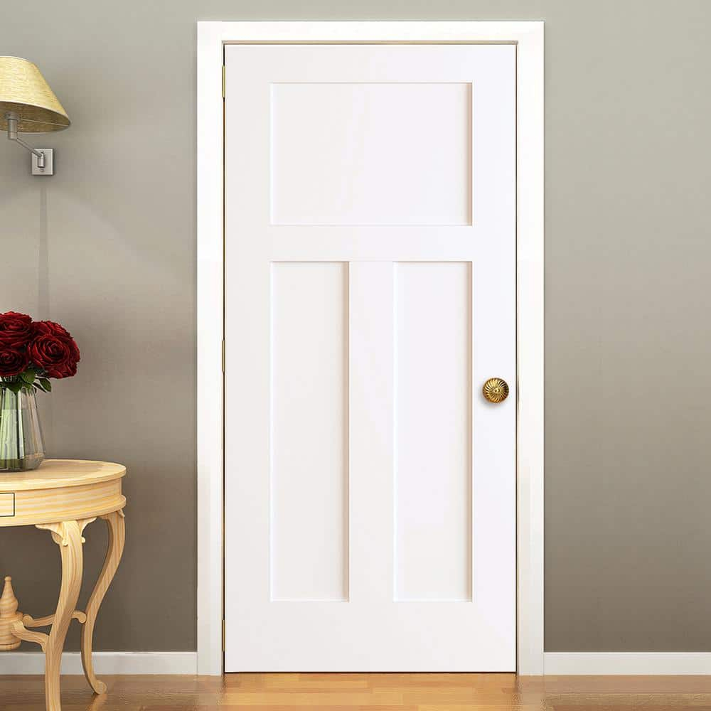 Paneled Solid Wood Primed Standard Door