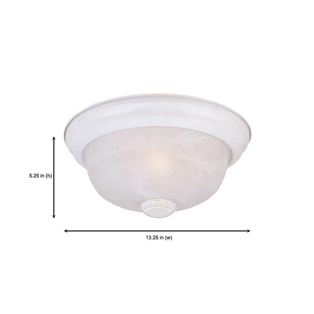 Designers Fountain 13.25 inch 2-Light White Flush Mount Ceiling Light, 1257M-WH-AL