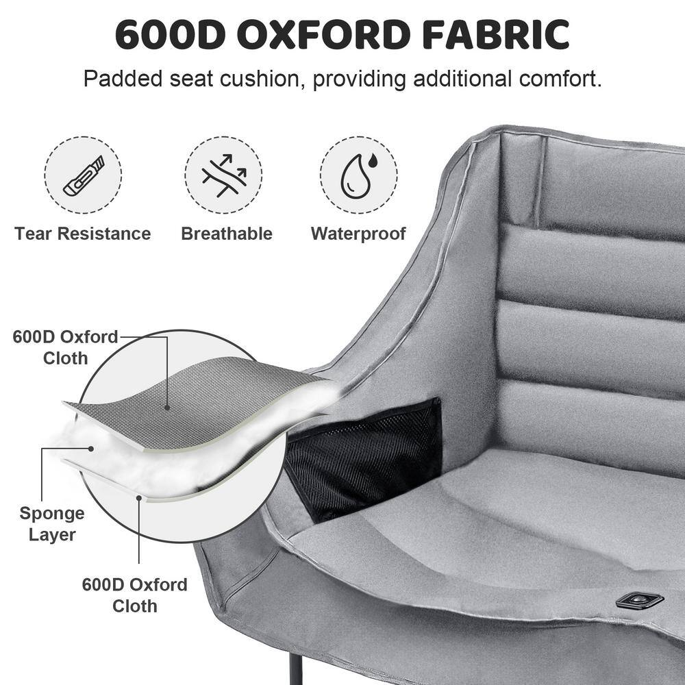 XXXL Oversized 2 Person Fully Padded Camping Chair Heavy Duty Portable Folding Lawn Chair Patio Chair 990 lbs. Capacity