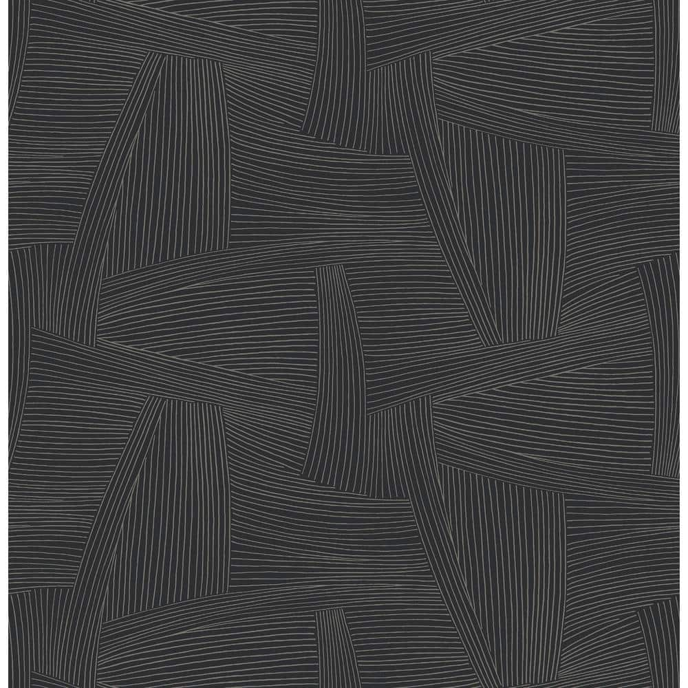 A-Street Prints Reid Black Woven Geometric Wallpaper | Perigold