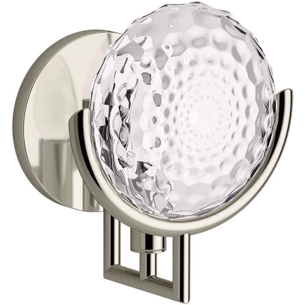 Arendela Polished Nickel Vanity Sconce with Clear Glass Shade