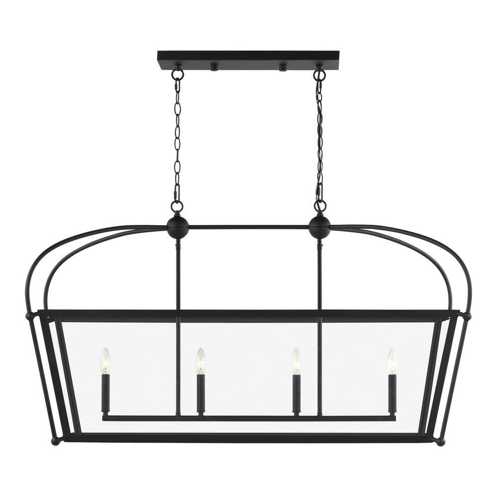 Charleston Midnight Black Glass 7-Light Linear Pendant