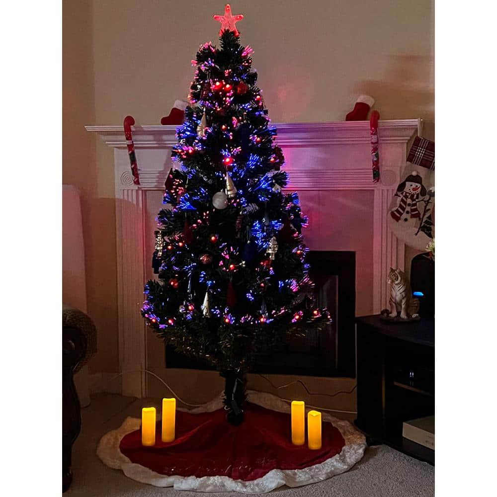 5 ft. White Pre-Lit LED Artificial Christmas Tree with Top Star
