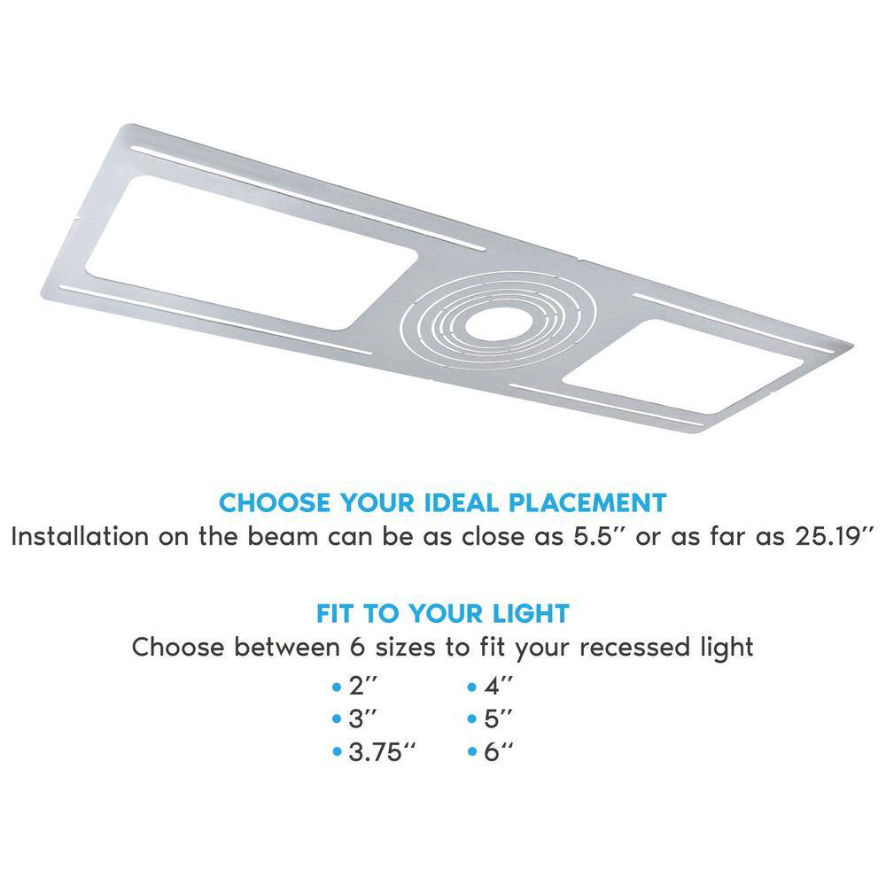 Luxrite Construction Rough-In Mounting Plate, 2-3-3.75-4-5-6 Inch Recessed Light, Downlight with J-Box Housing 4-Pack