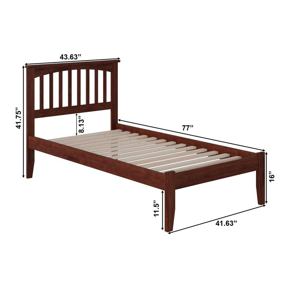 Mission Platform Bed with Open Foot Board in, in Multiple Colors and Sizes