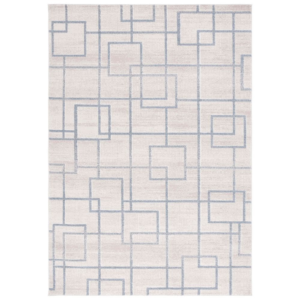 SAFAVIEH Blair Parker Geometric Machine Washable Area Rug, 8' x 10', Beige/Grey