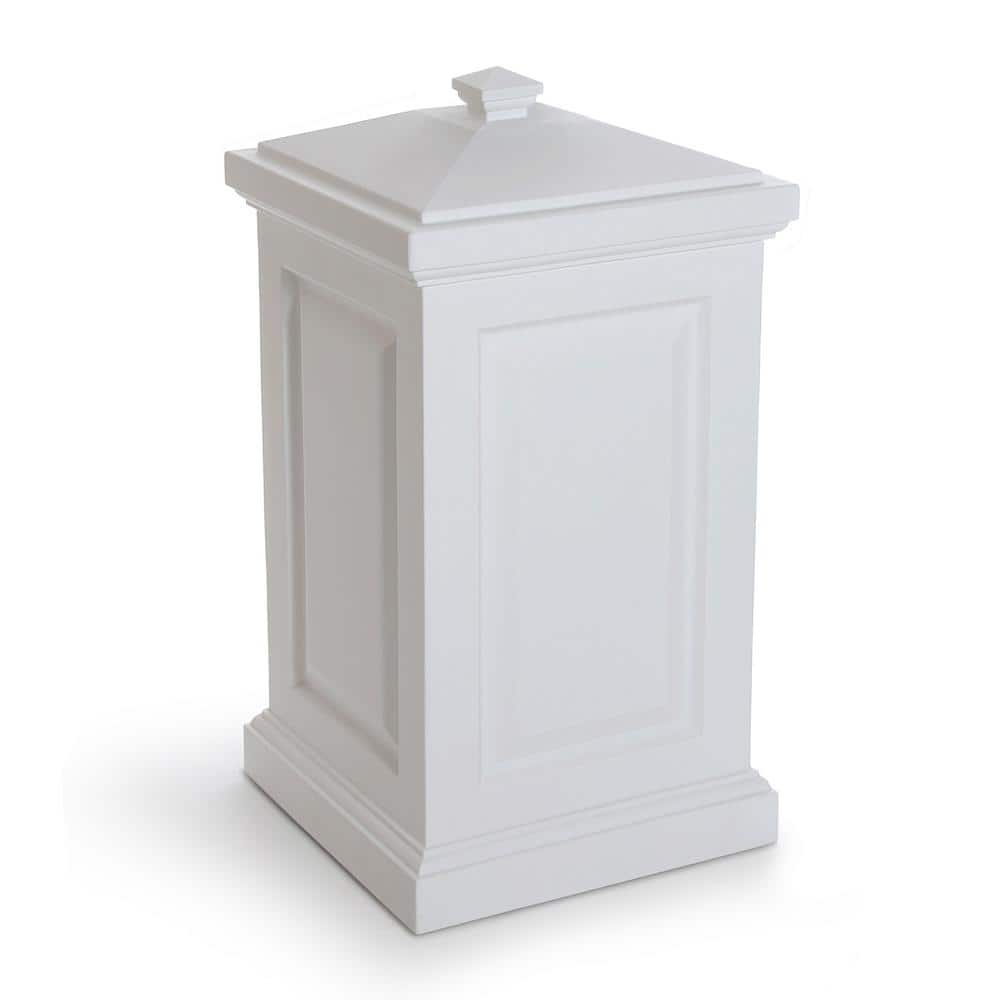 Mayne Berkshire Weatherproof Traditional Plastic Waste Bin in White