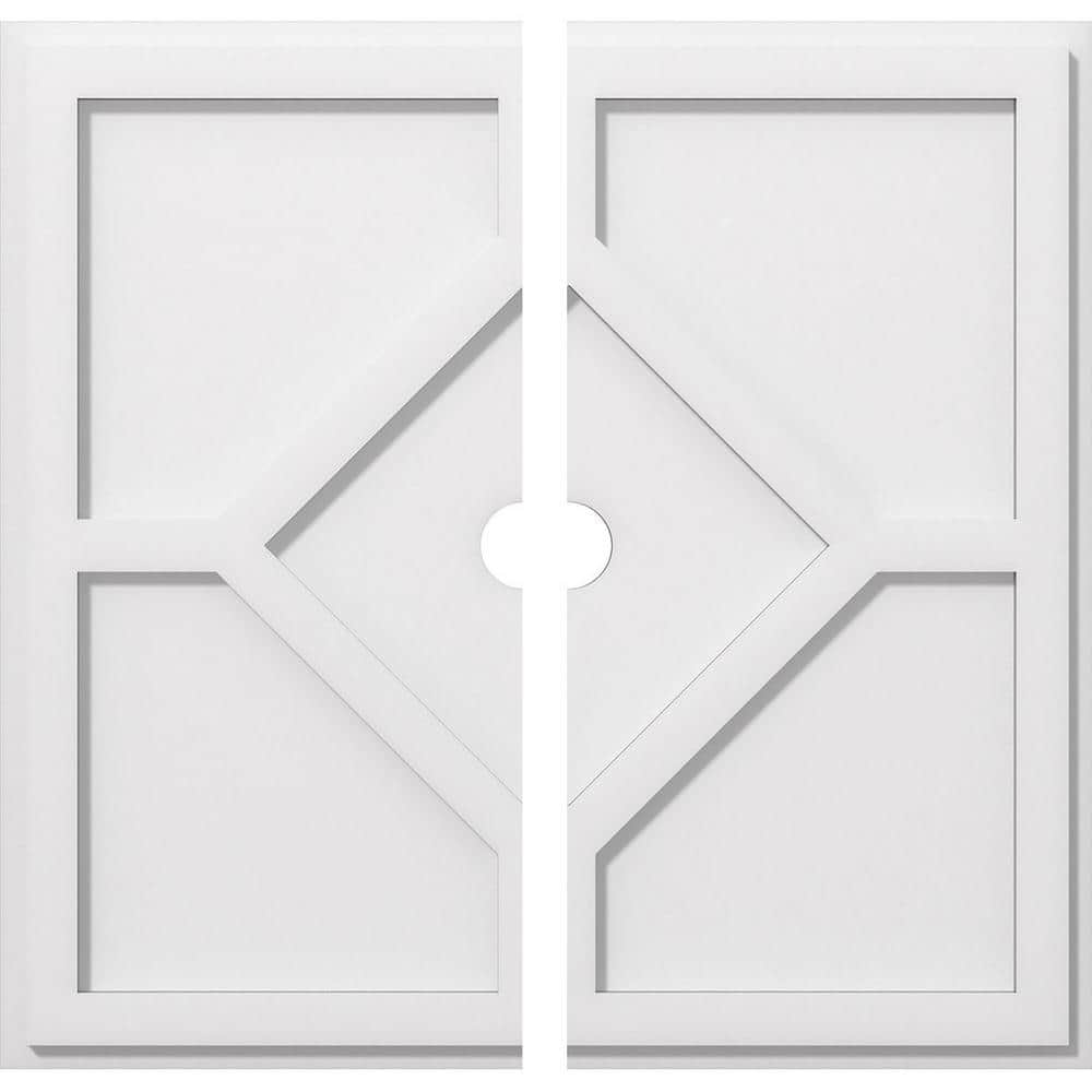 24"OD x 2"ID x 8 1/4"C x 1"P Embry Architectural Grade PVC Contemporary Ceiling Medallion, Two Piece