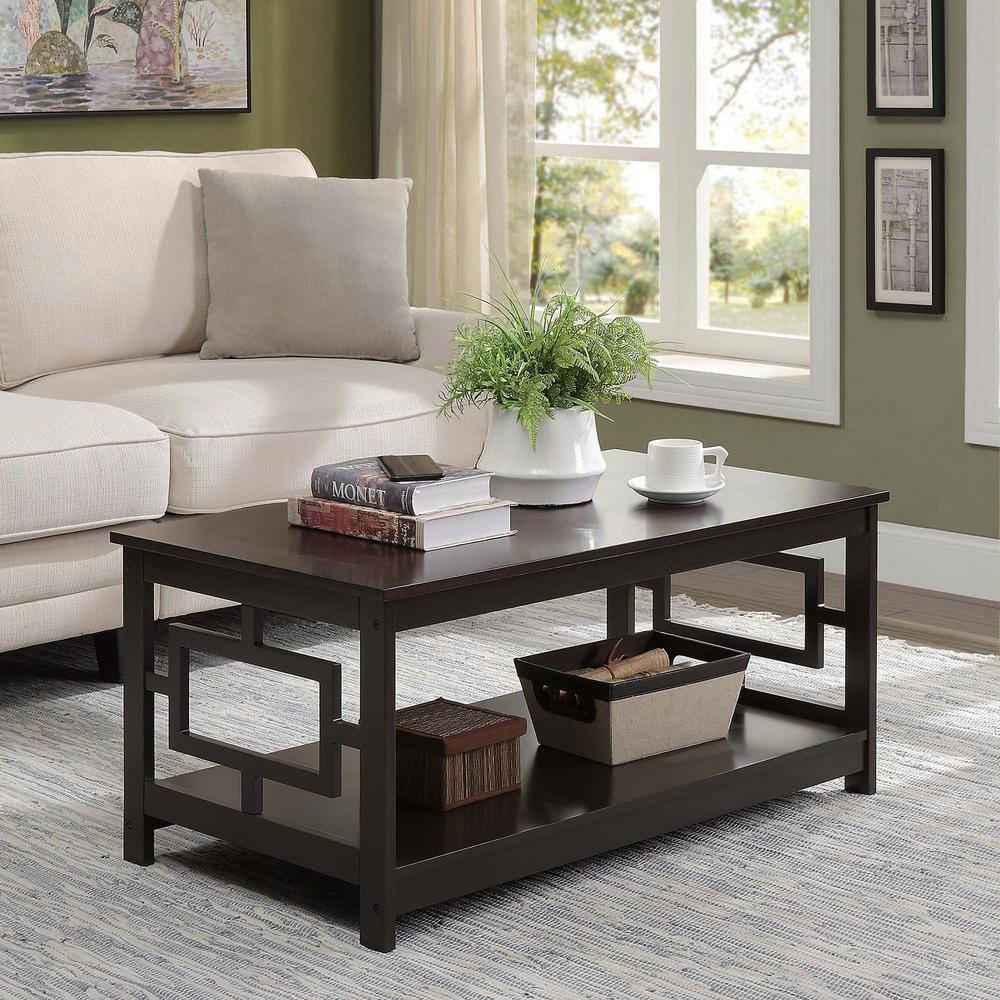 Convenience Concepts Town Square Coffee Table with Shelf, Espresso